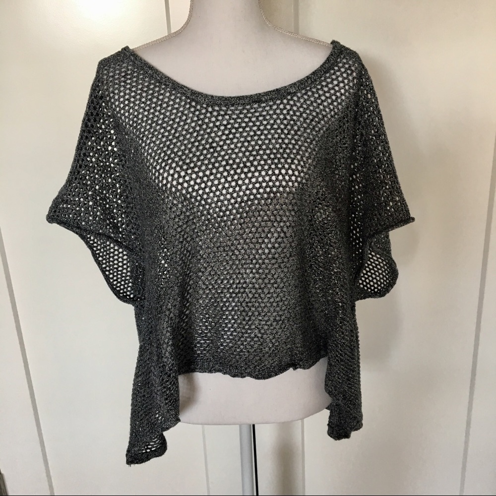 SALE Torrid | Black & White Knit Mesh Blouse